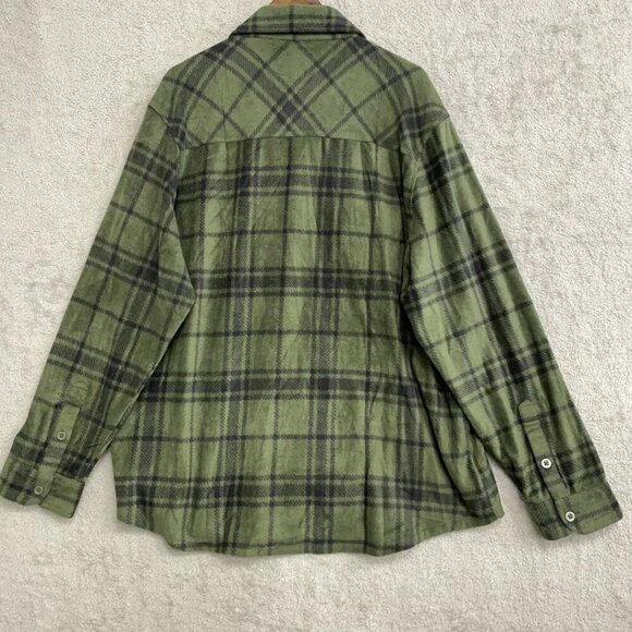 NEW Freedom Foundry Men's  XXL Green Plaid Grizzly Flex Fleece Shirt Stretch - Picture 3 of 10